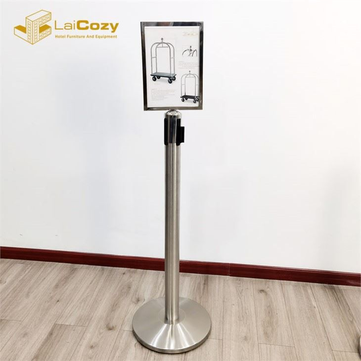 Free Standing Retractable Indoor Temporary Stop Sign Stanchion Post Stands 