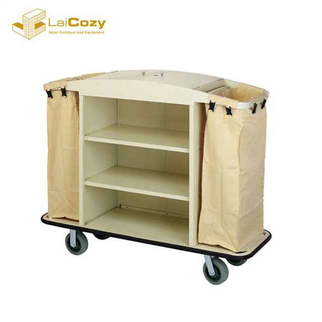 Commercial Multi-Shelf Laundry Housekeeping Cleaning Trolley Maid Cart