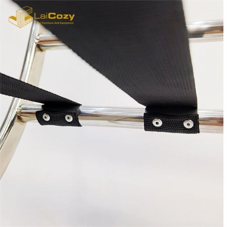 High Back Hotel Room Folding Luggage Stand with Black Straps