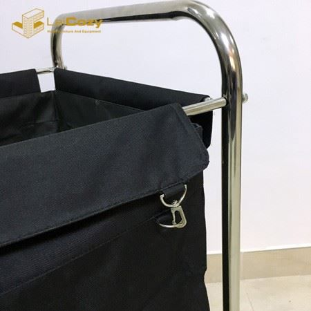 Hotel Stainless Steel Foldable Housekeeping Laundry Dirty Linen Trolley 