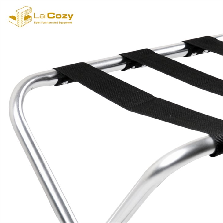 Durable Chrome Foldable Metal Luggage Rack for Hotel Guest Room
