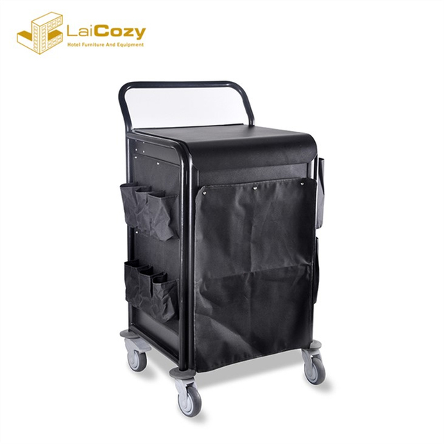 Hotel Mini Aluminum Housekeeping Trolley Maid Cart 