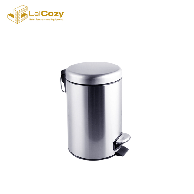Hotel Bathroom Stainless Steel In Room Pedal Dustbin Trash Can