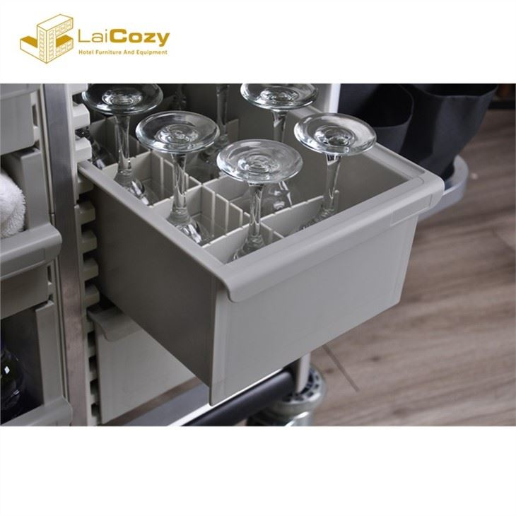 Min Aluminum Hotel Housekeeping Trolley Cleaning Linen Maid Cart