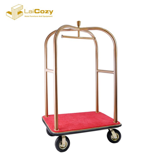 Hotel Golden 304 Stainless Steel Concierge Birdcage Trolley Luggage Cart