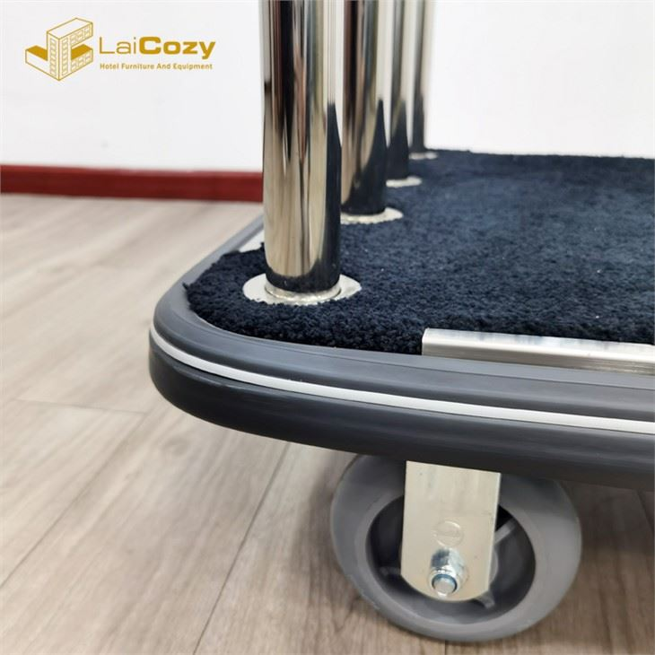 304 Stainless Steel Hotel Bell Boy Luggage Trolley Cart