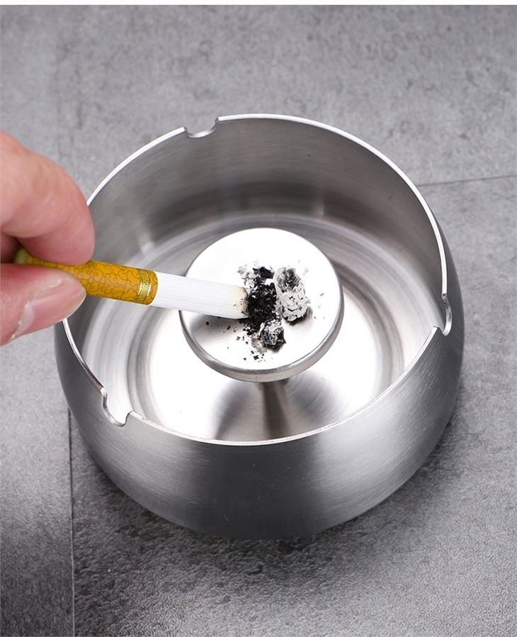Tabletop Windproof Ashtray Cigarette Cigar Ash Holder with Column