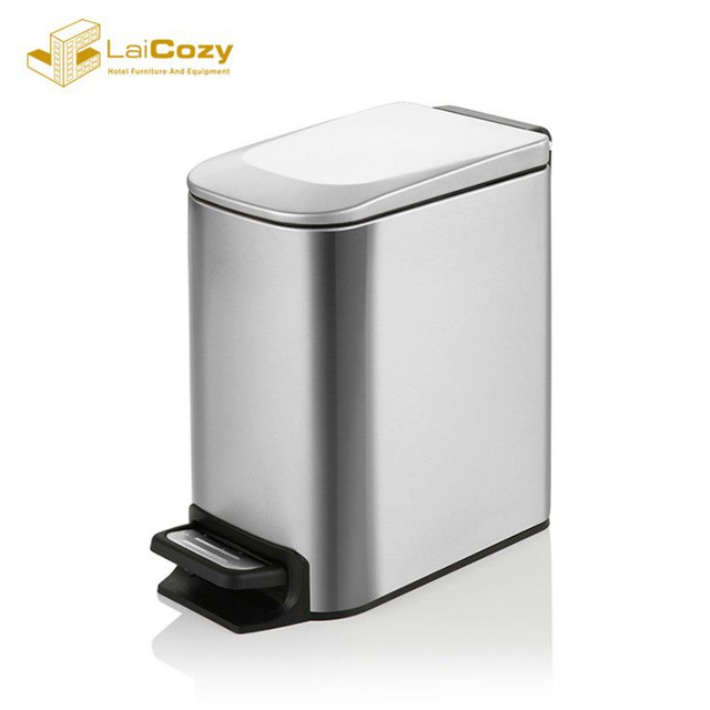 Wholesale Hotel Room 6L Stainless Steel Waste Bin with Lip