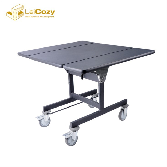 Commercial Hotel Flexible Tri-fold Dining Room Service Table Trolley