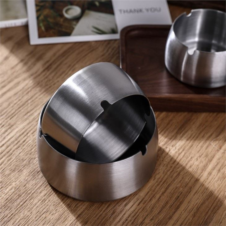 Home Office Ash Holder Stainless Steel Windproof Tobacco Ashtray