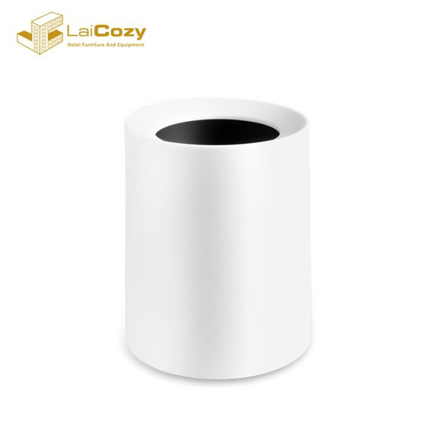  Direct Factory White Double Layers Fireproof Guest Room Bathroom Dustbin
