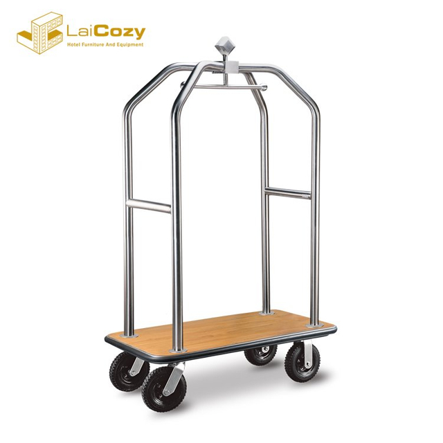  Stainless Steel Hotel Lobby Concierge Birdcage Bellman Luggage Trolley