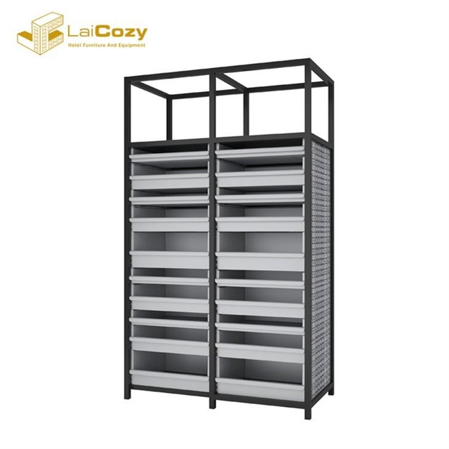 Hotel Back of House Storage Racking System Housekeeping Supply Classified Rack 