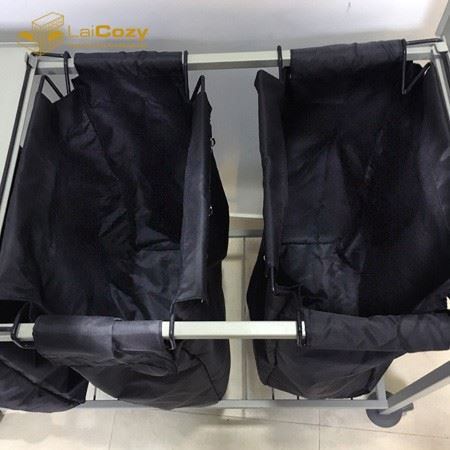 Hotel Linen Housekeeping Foldable Stainless Steel Laundry Cleaning Trolley 