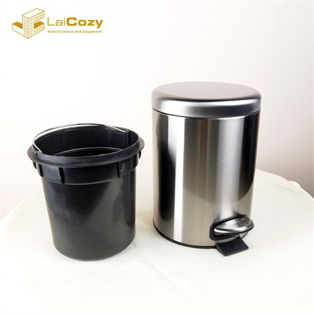 Stainless Steel Bathroom 5L Pedal Step Trash Can Waste Bin