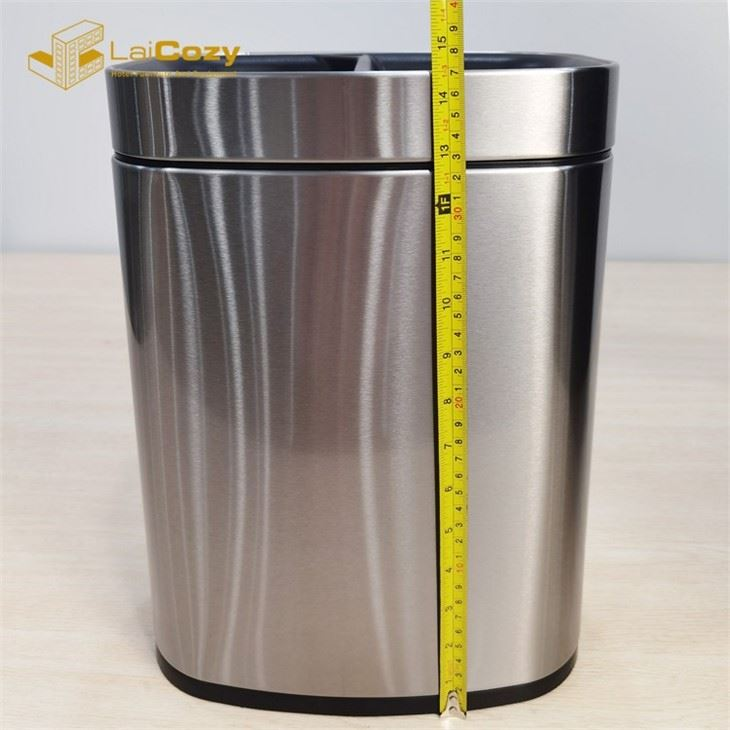Hotel Room Stainless Steel 10L Two Compartment Garbage Bin
