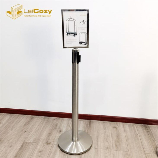 Free Standing Retractable Indoor Temporary Stop Sign Stanchion Post Stands 