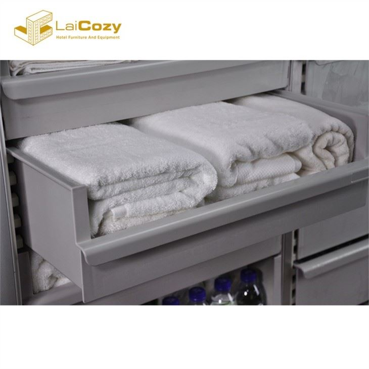 Heavy Duty Aluminum Hotel Housekeeping Trolley Maid Cart 