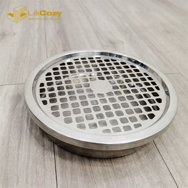 Hotel Lobby Brushed Stainless Steel Waste Bin with Top Ashtray
