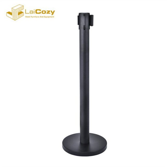 Belt Crowd Control Barrier Post with A4 Sign Holders