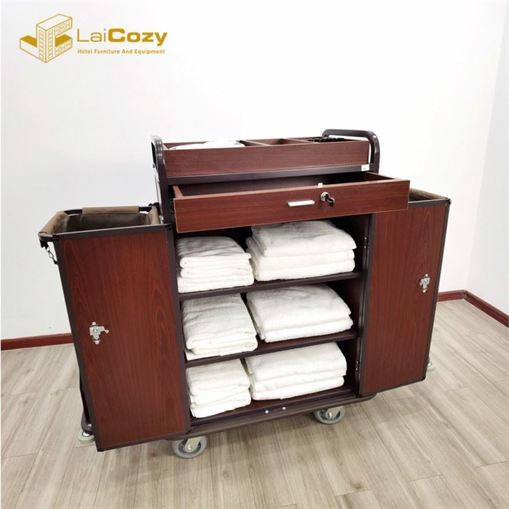 Hotel Housekeeping Maid Cart Room Service Cleaning Trolley