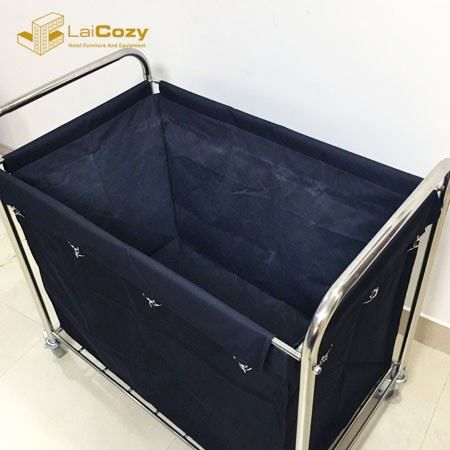 Hotel Stainless Steel Foldable Housekeeping Laundry Dirty Linen Trolley 