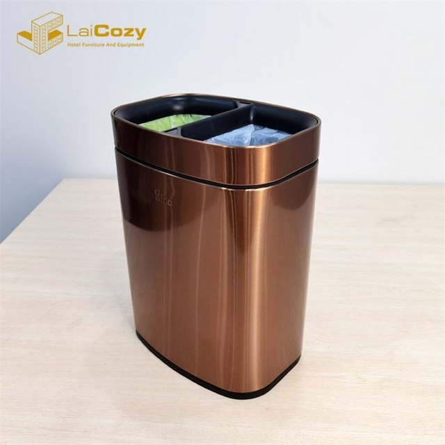 Hotel Room 10L Stainless Steel Trash Can Household Garbage Bin 