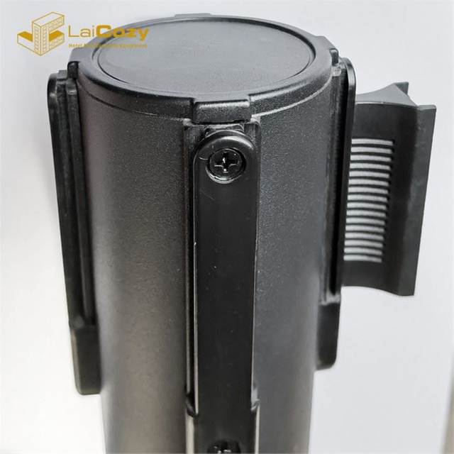 Airport Bank Black Metal Queue Stanchion Post Crowd Control Barrier