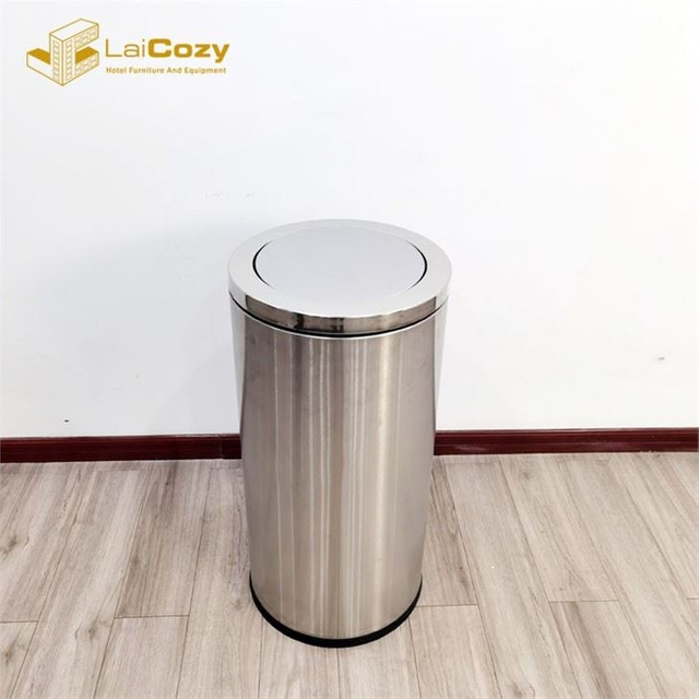 Hotel Lobby Luxury Stainless Steel Swing Top Trash Bin