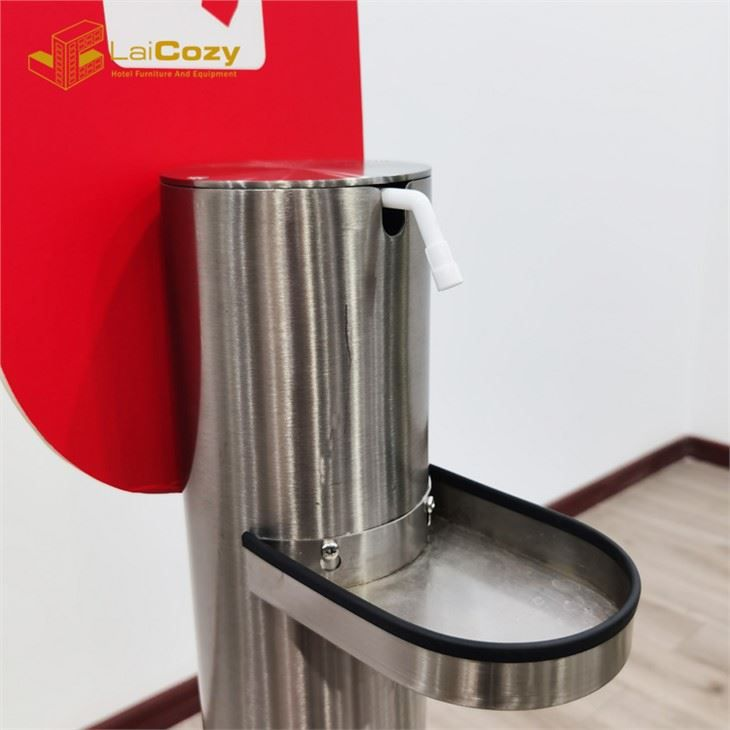 1 Litter Foot Pedal Stainless Steel Hand Sanitizing Dispenser Stand