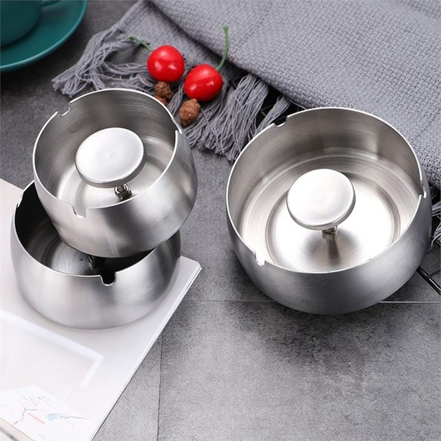 Tabletop Windproof Ashtray Cigarette Cigar Ash Holder with Column