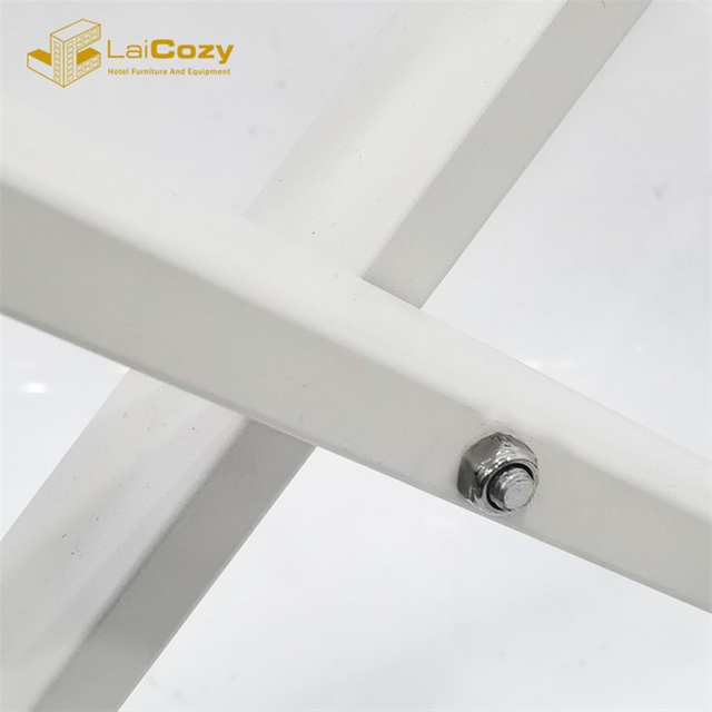 Hotel Guest Rooms White Stainless Steel Luggage Stand Rack