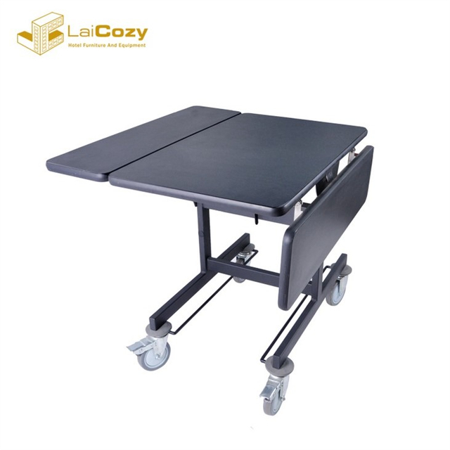 Commercial Hotel Flexible Tri-fold Dining Room Service Table Trolley