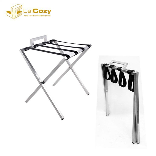 Hotel Foldable Suitcase Iron Stand Luggage Racks with Handle