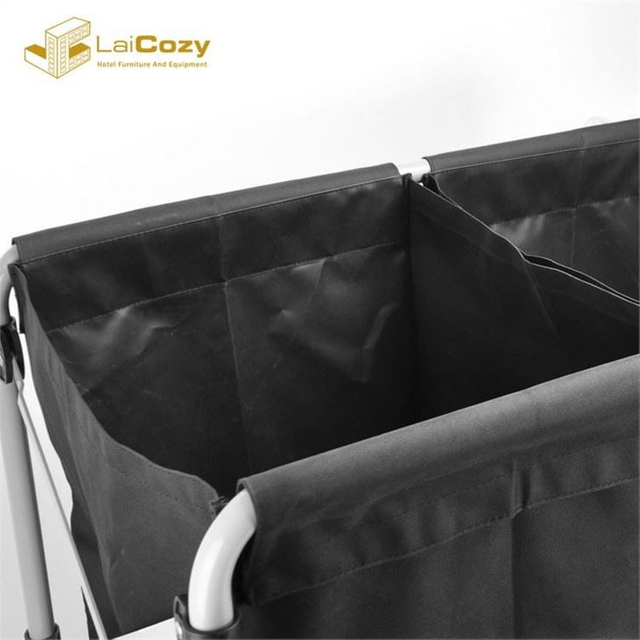 Stainless Steel Collection Laundry Cart Folding X Hotel Linen Trolley