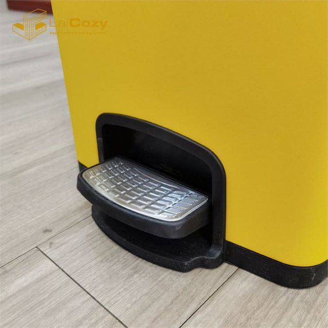 Hospital Yellow Medical Mask Waste Biohazard Bin with Foot Pedal