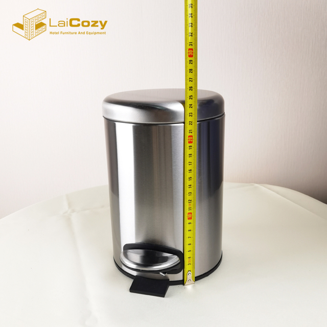 Hotel Bathroom Stainless Steel In Room Pedal Dustbin Trash Can